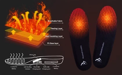 Palmilhas aquecidas para botas
